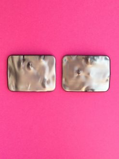 1960s Vintage Shoe Clips in Silver & Black