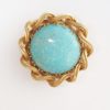 Large Vintage Brooch Blue & Gold