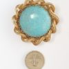 Large Vintage Brooch Blue & Gold scale