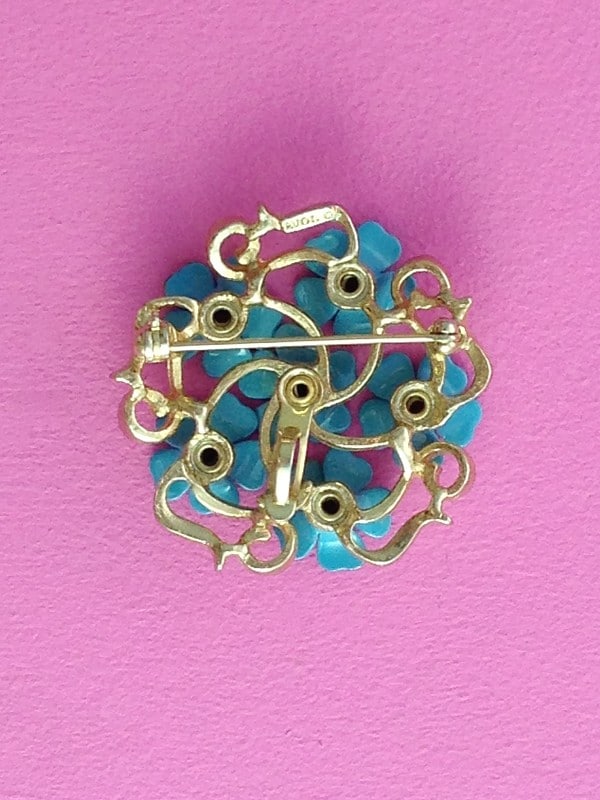 Blue multi-flower Avon brooch & pendant - Image 3