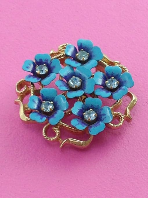 Blue Multi-Flower Avon Brooch vintage avon