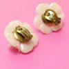 Pretty Pearlescent 1950s Clip Earrings back