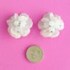 Pretty Pearlescent 1950s Clip Earrings scale