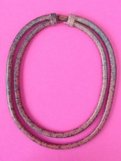 Vintage Snake Chain Necklace in Grey:Pink