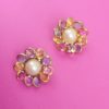 1960s Deadstock Pastel Clip Earrings pink yellow
