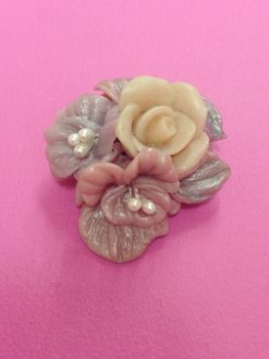 Handmade Flower Bouquet Brooch pastel coloured