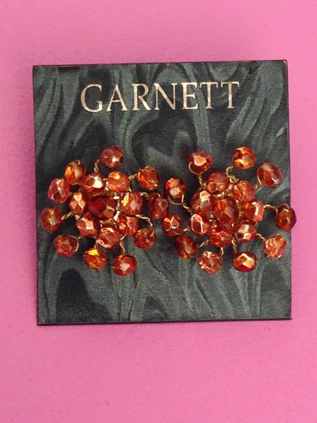 Pierced Vintage Earrings Orange Deadstock with card - Image 5