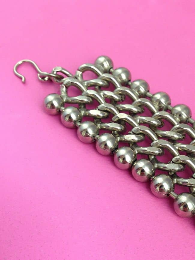 Silver Metal Vintage Bracelet detail