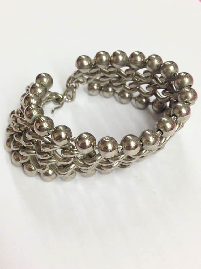 Silver Metal Vintage Bracelet on white