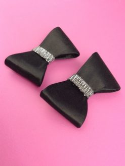 Vintage Shoe Clips Black Silver