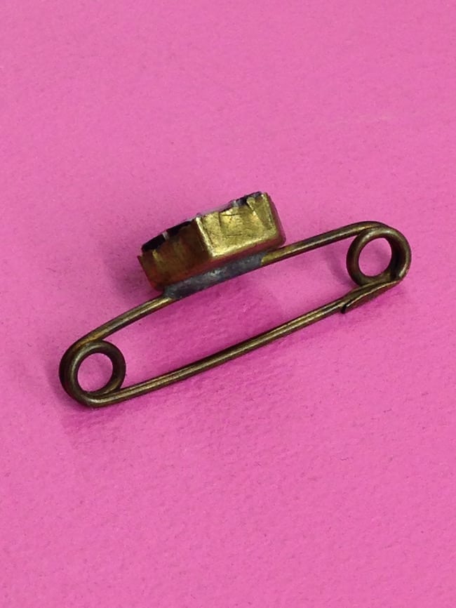 Vintage Mini Mosaic Brooch in Pastel Colours side