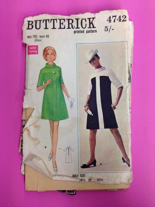 Butterick 1960s A-line dress pattern (4742)