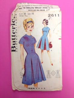 Butterick 1960s Teen Princess Dress Pattern 2611