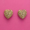 Sparkly Heart Vintage Earrings by Kirks Folly