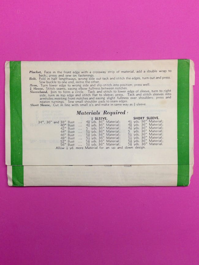 The People 1950s Dress Pattern no.348 back