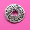 Vintage St Justin Pewter Brooch Round Celtic Design