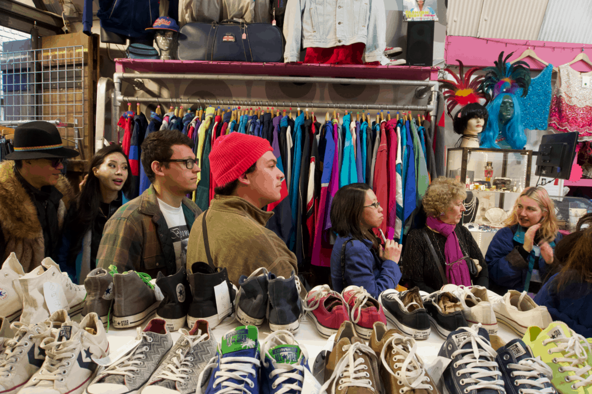 Audience fills out the shop for the St Cyr Vintage fashion show