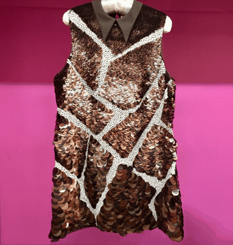 Sequin sleeveless top in giraffe pattern 