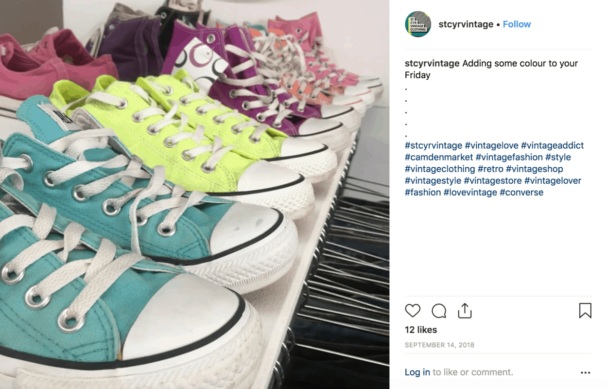 Picture shows Screen Shot of SCV Insta feed of Converse
