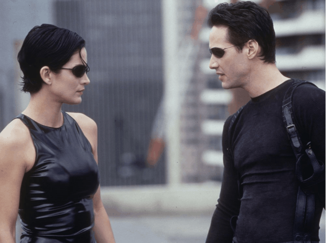 Picture shows a still from the movie The Matrix (1999). Image courtesy of BFI