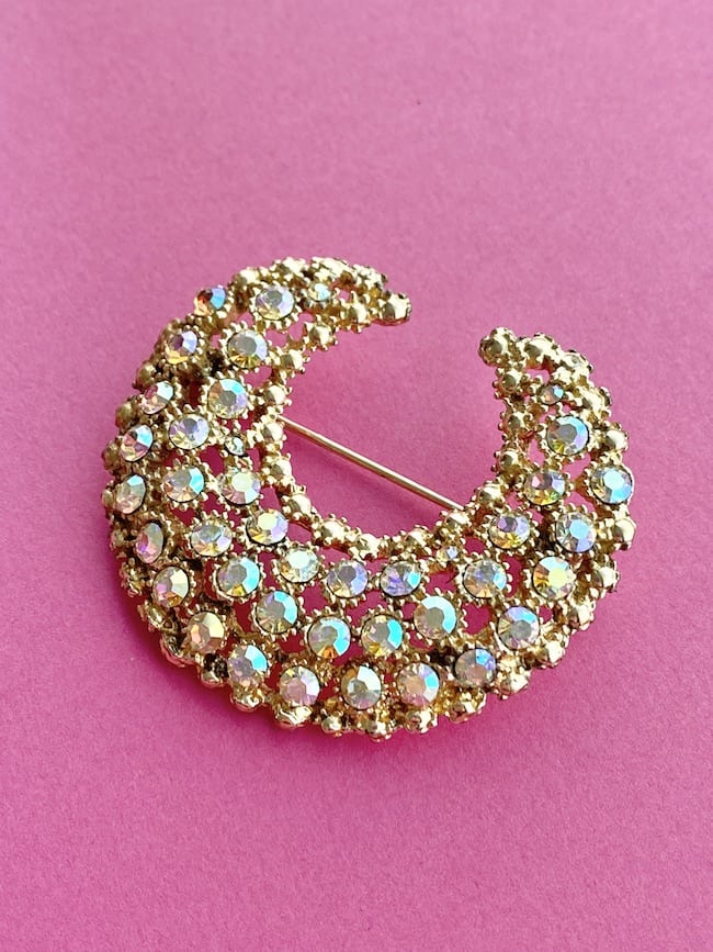 LOVELY 1950s Sweater Clips, Cardigan Clips, Glittering Rhinestones