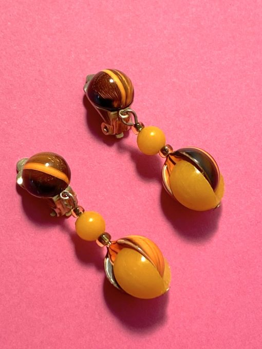 an image of a pair of 1960s Vintage Earrings in Orange