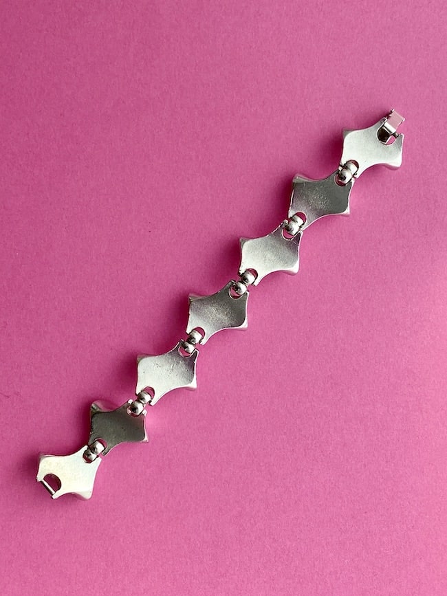 1980s chunky metal bracelet in silver - Image 2