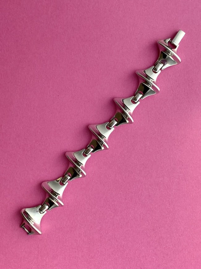 1980s chunky metal bracelet in silver