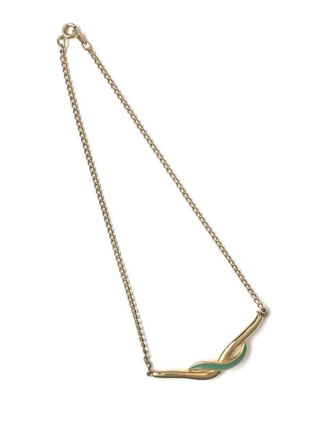 image shows a Deadstock COROCRAFT Necklace Wave in Green
