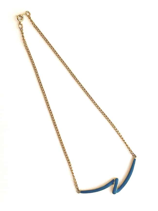 Enamel Corocraft necklace with zig-zag detail - choice of colour - Image 2