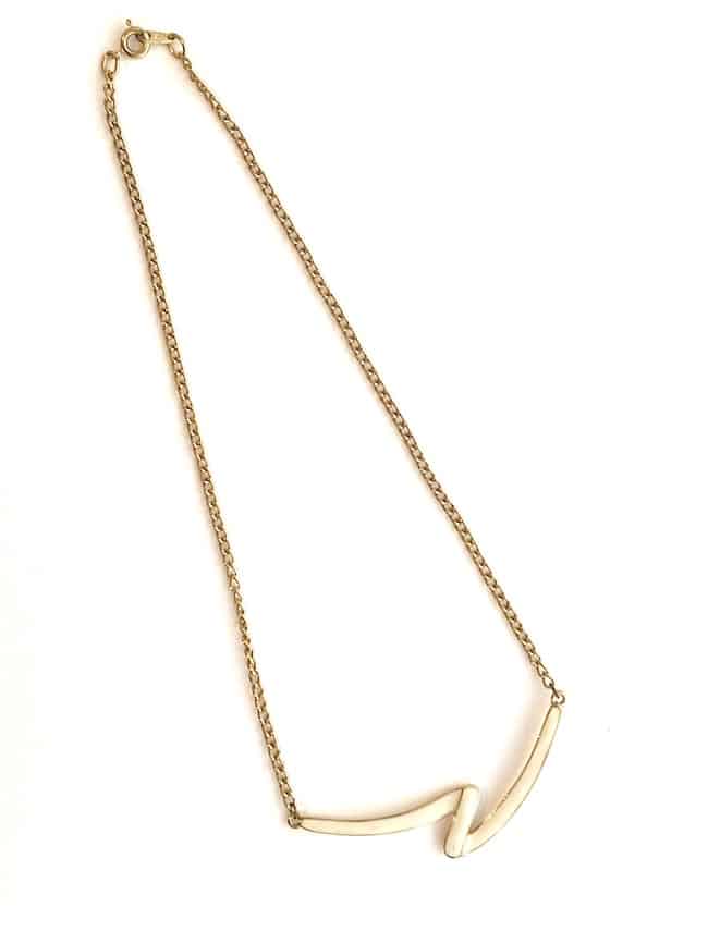 Enamel Corocraft necklace with zig-zag detail - choice of colour - Image 5