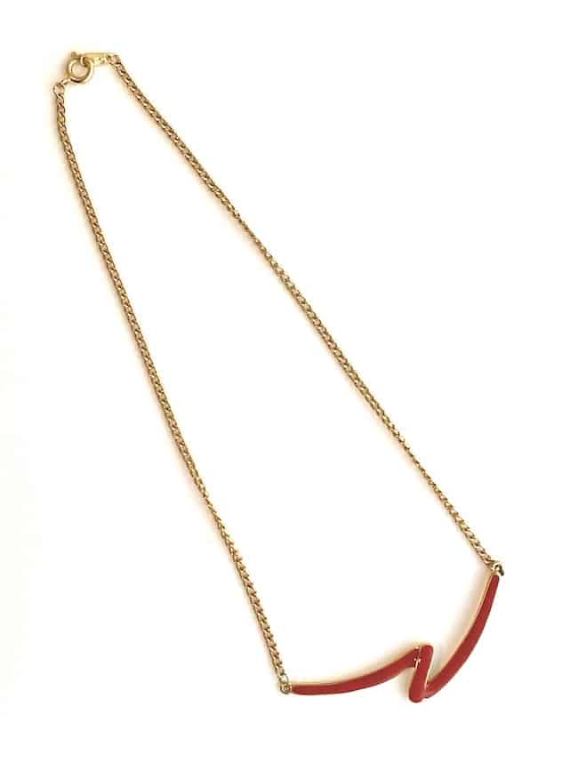 Enamel Corocraft necklace with zig-zag detail - choice of colour - Image 4