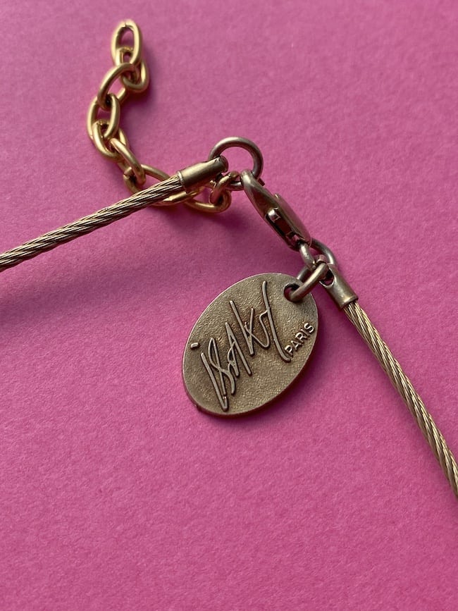 Vintage Isaky Paris necklace with orange resin detail - Image 4