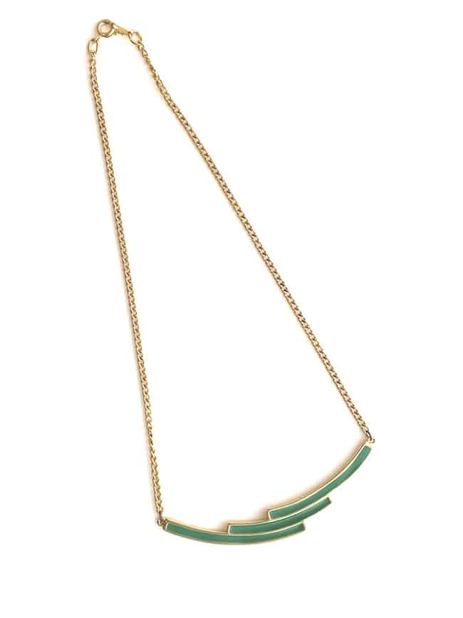Vintage Corocraft necklace with geometric enamel detail - choice of colour - Image 2