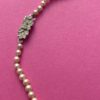 image showing dainty rhinestone details on a Vintage Rosita Glass Pearl Necklace Clasp