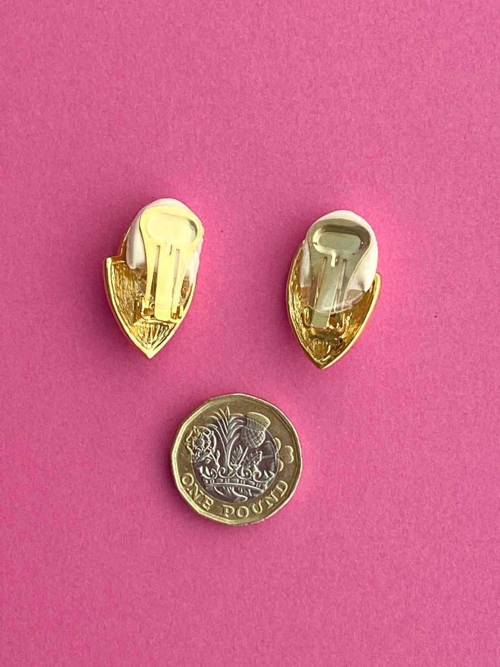 Deco Style Late 1980s Gold and Silver Rhinestone Clip Earrings - Image 2