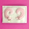 50s Deadstock Plastic Clip On Earrings Single Feather, As New, 1950s Original, Rare NOS, Curly