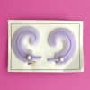 50s Deadstock Plastic Clip On Earrings Single Feather, As New, 1950s Original, Rare NOS, Curly