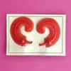 50s Deadstock Plastic Clip On Earrings Single Feather, As New, 1950s Original, Rare NOS, Curly