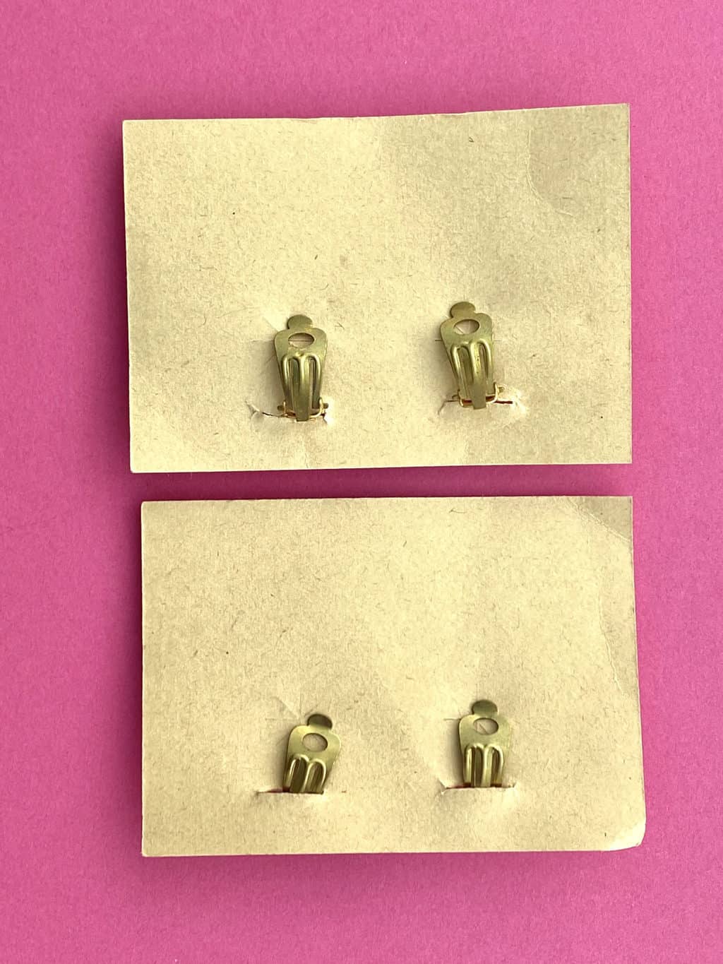 50s Deadstock Double Fan Wing Clip Earrings - Available in Pastel Pink or Blue - Image 8