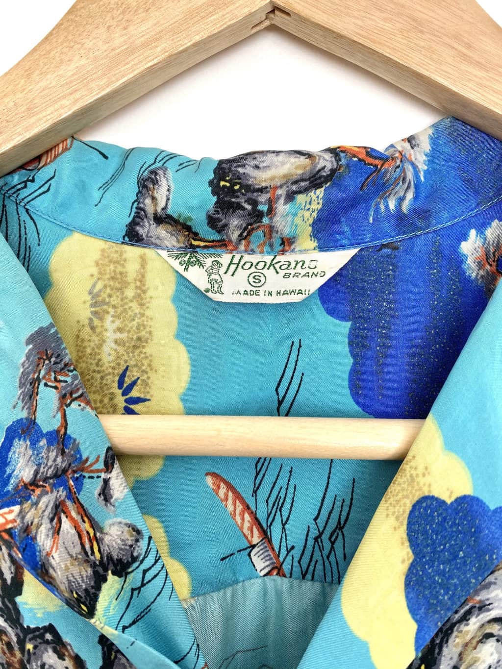 Rare Hookano 1950s vintage Hawaiian shirt, longboat print blue - S - Image 4