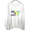 PUMA 80s Pullover Sweatshirt with Bold Neon Logo White