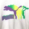 PUMA 80s Pullover Sweatshirt with Bold Neon Logo White
