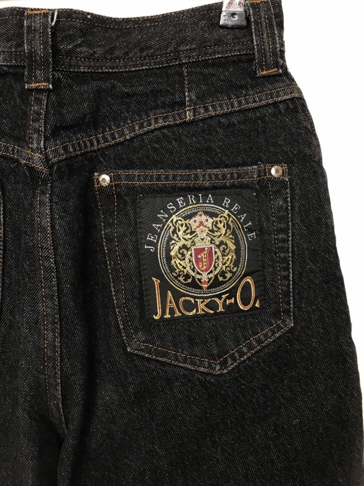 27x30 Vintage Jacky-O Embroidered Mom Jeans Black