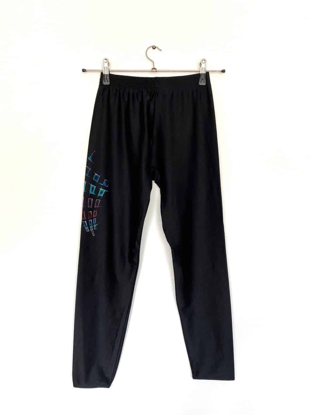 Black Sports Leggings with Coloured Side Detail - Size S / UK Womens 8