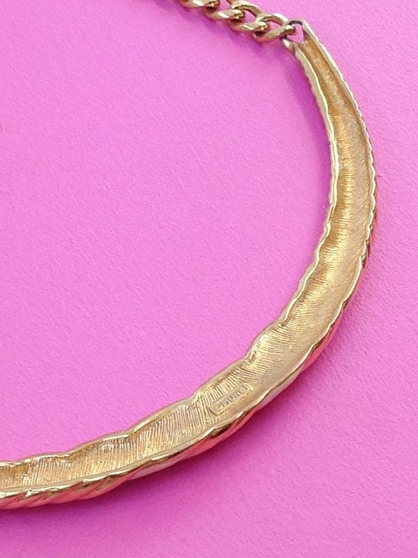 1980s vintage monet enamel bib necklace with cream enamel - Image 4