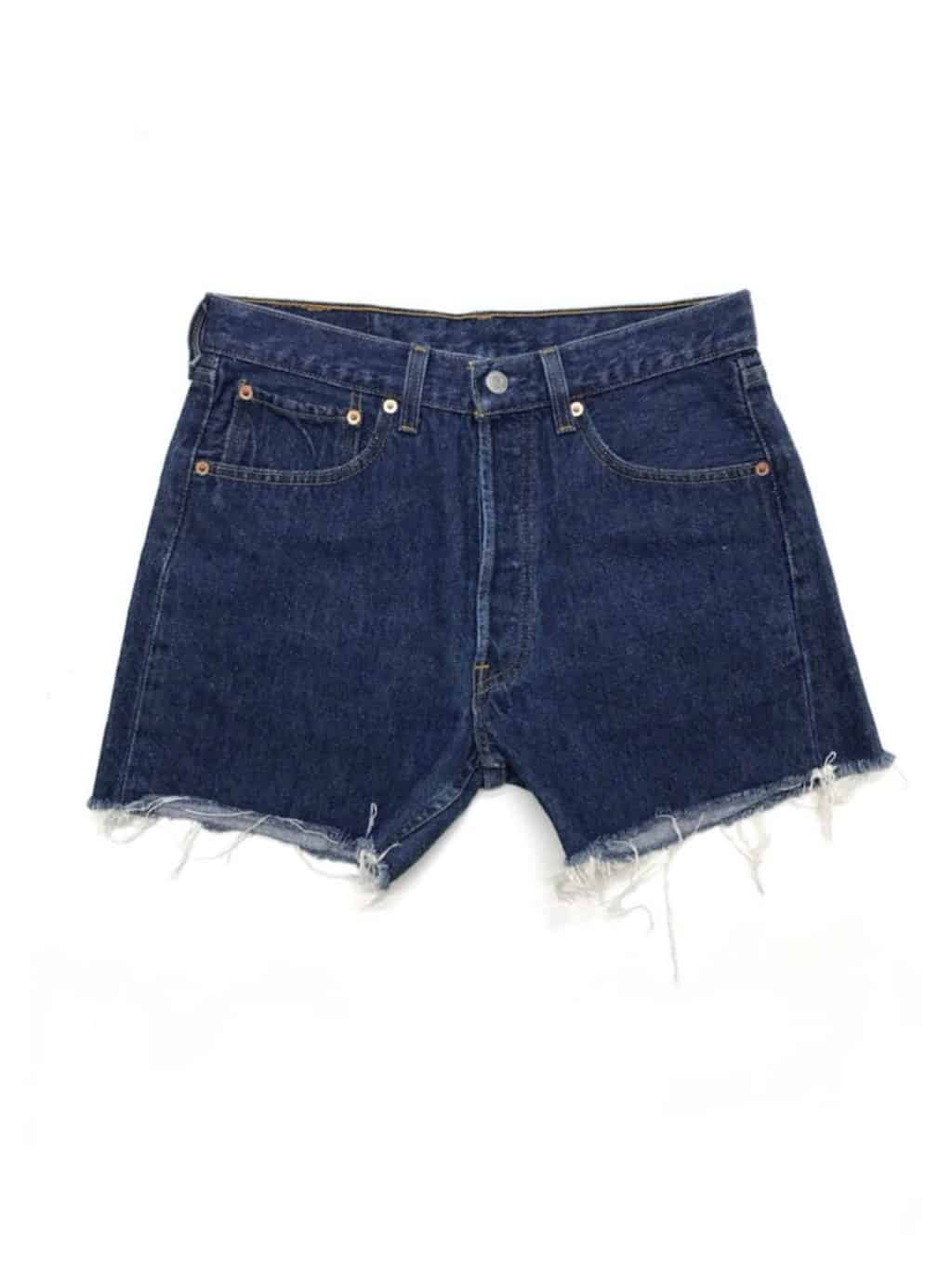 Levis vintage cut-off 501xx shorts in mid-blue. Made in USA - Waist 31” -  St Cyr Vintage