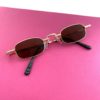 Rose Gold 90s Retro Rectangular Sunnies BAZ