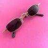 Rose Gold 90s Retro Rectangular Sunnies Small Sunglasses BAZ