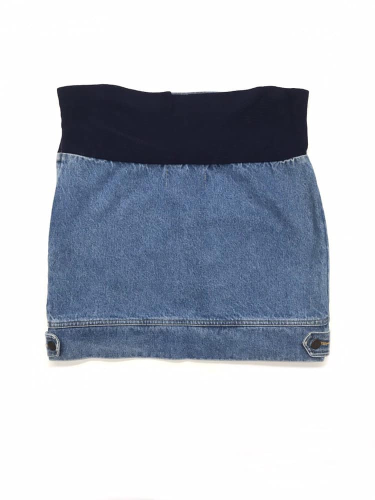 80s Short Denim Skirt with Belt Detail